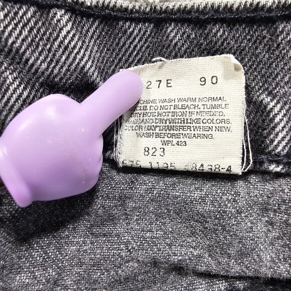 Vintage Levis 505 Shorts Mens 40 Black Orange Tab Denim Straight Grunge Work - Picture 8 of 11